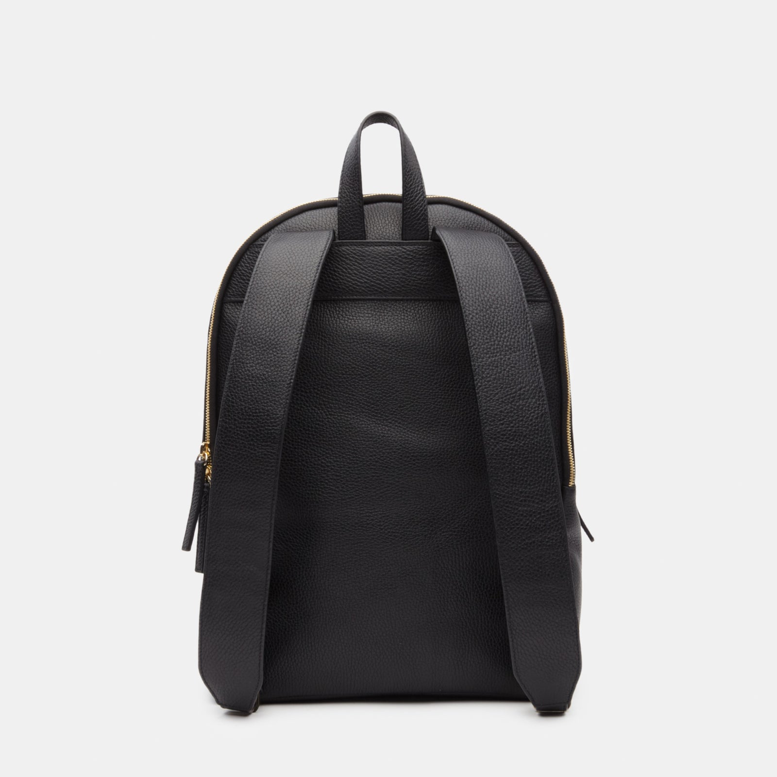 Black leather backpack fashion gold zipper